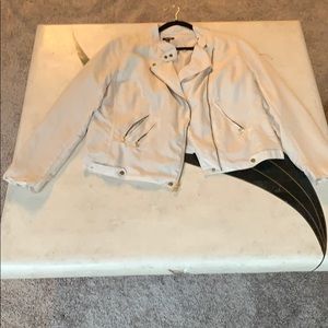 Lightweight cream colored moto style jacket
